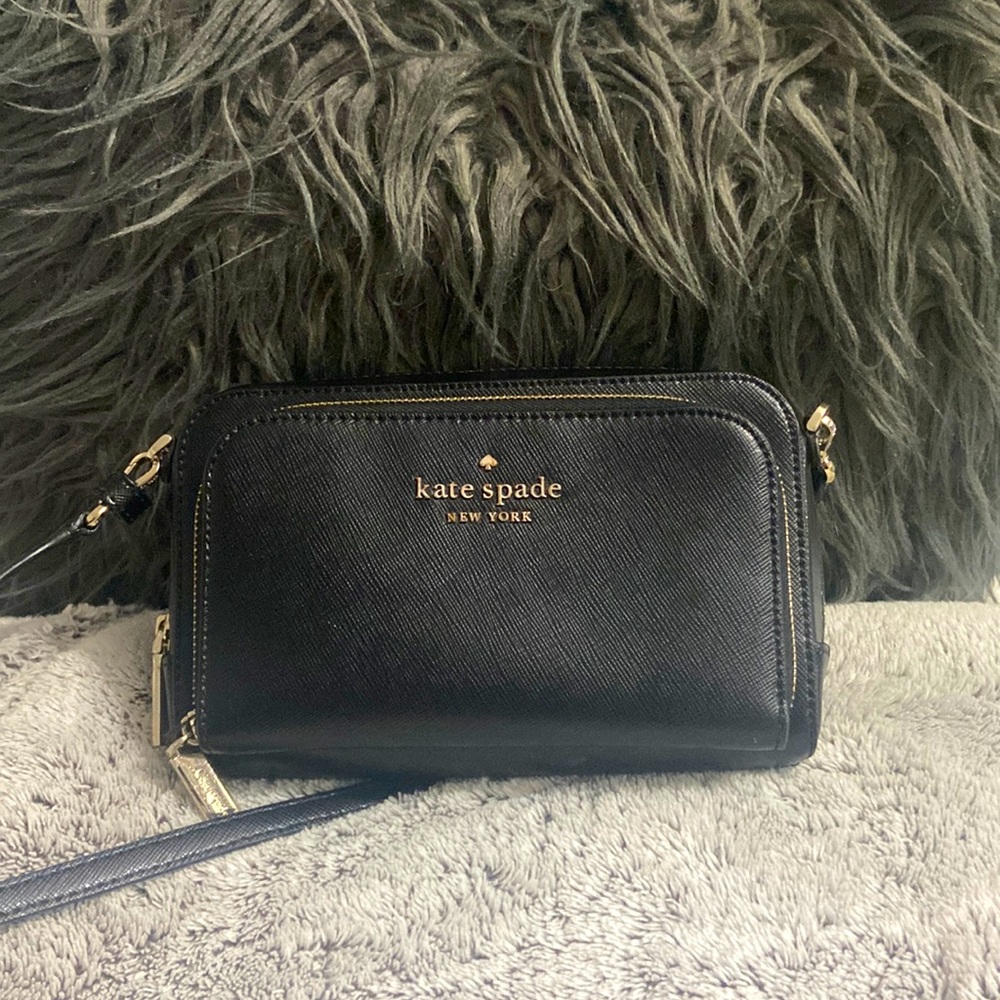 Kate Spade Staci Dual Zip-Around Crossbody in Black